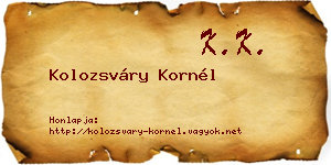 Kolozsváry Kornél névjegykártya
