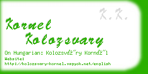 kornel kolozsvary business card